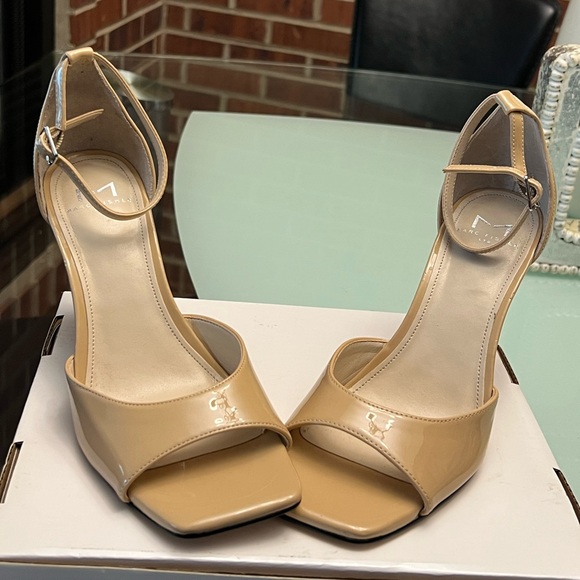 Marc Fisher Nude Patent Wedge Sandals - Picture 5 of 5